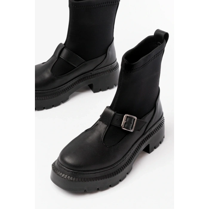 USLUCAN ALIŞVERİŞ 236-2034 Siyah Streç Günlük Kadın Bot