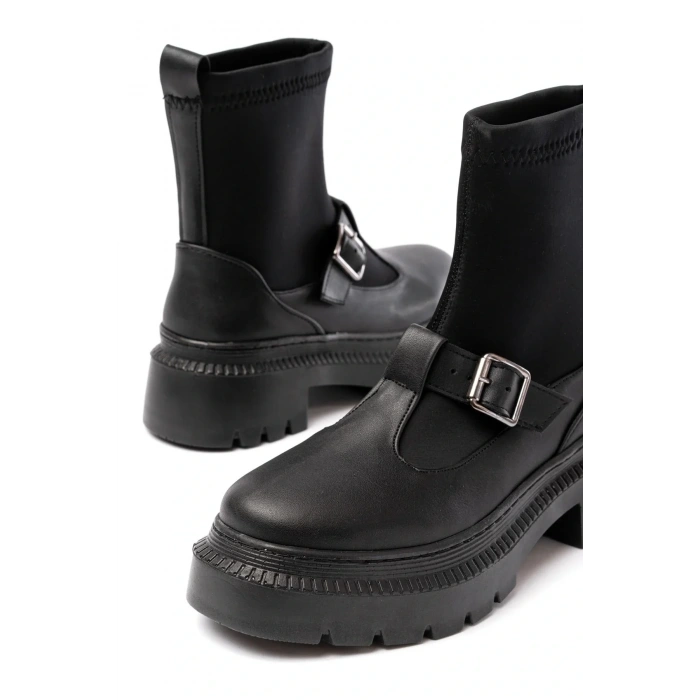 USLUCAN ALIŞVERİŞ 236-2034 Siyah Streç Günlük Kadın Bot