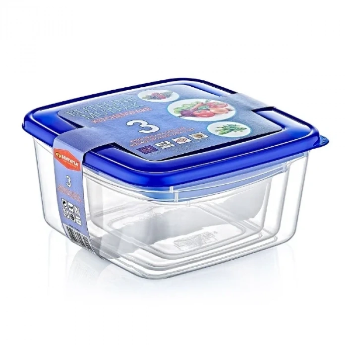 USLUCAN ALIŞVERİŞ 3lü Kare Saklama Kabı Seti