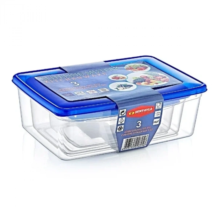 USLUCAN ALIŞVERİŞ 3lü Köşeli Saklama Kabı Seti