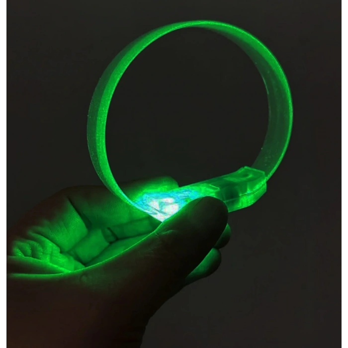 USLUCAN ALIŞVERİŞ 3 Modlu Pilli LED Işıklı Esnek Parti Bilekliği Yeşil