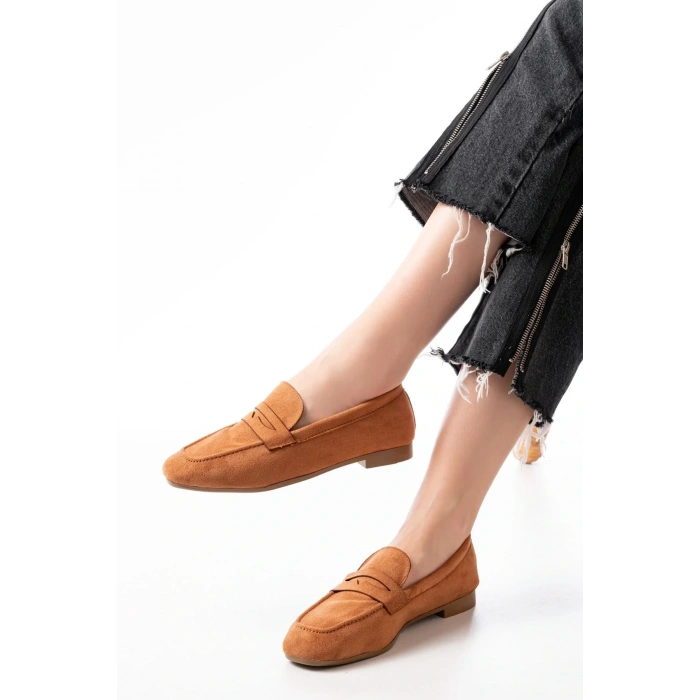 USLUCAN ALIŞVERİŞ 302 Taba Süet Günlük Kadın Babet