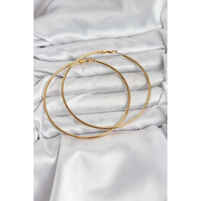 USLUCAN ALIŞVERİŞ 316L Çelik Gold Renk 75 mm Halka Küpe