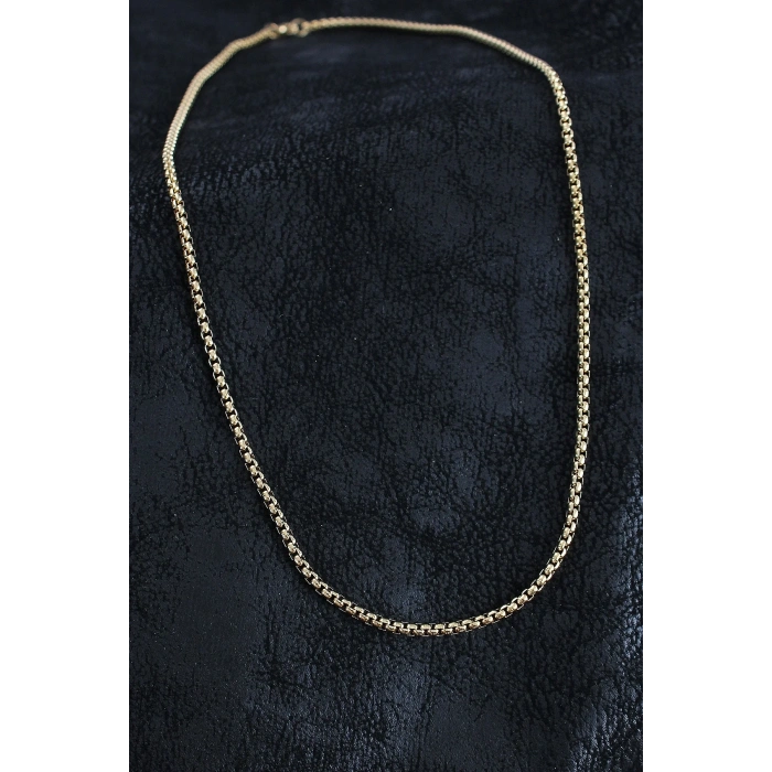 USLUCAN ALIŞVERİŞ 316L Çelik Örme Zincir Model Gold Renk Erkek Kolye