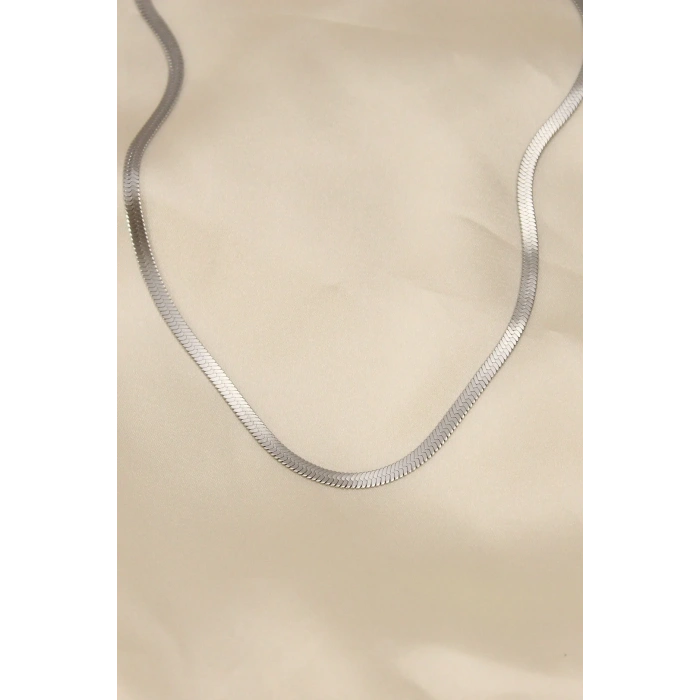 USLUCAN ALIŞVERİŞ 316L Çelik Silver Renk 45 cm İtalyan Zincir Model Kadın Kolye