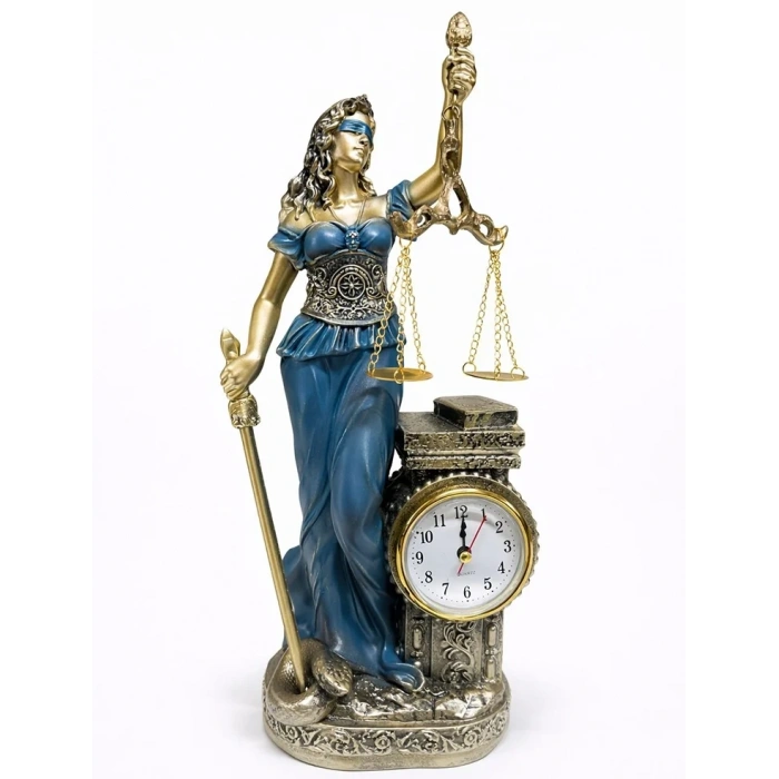 USLUCAN ALIŞVERİŞ 35x14 cm Polyester Saatli Adalet Figürü