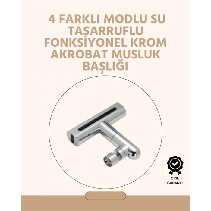USLUCAN ALIŞVERİŞ 360° Dönüşlü Su Akışı Başlığı | 4ü 1 Arada Kullanım