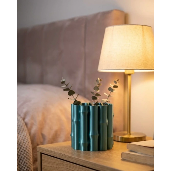 USLUCAN ALIŞVERİŞ 3D PARLAK YEŞİL VAZO