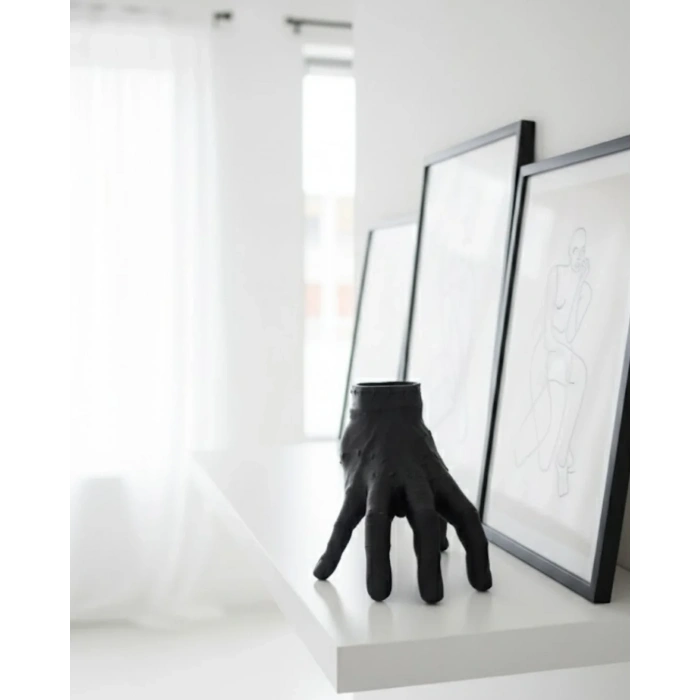 USLUCAN ALIŞVERİŞ 3D Siyah El Biblo 27x22 cm İddialı Ev Dekorasyonu
