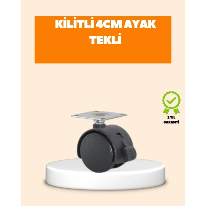 USLUCAN ALIŞVERİŞ 4 cm Kilit Mekanizmalı Mobilya Ayağı Tekli