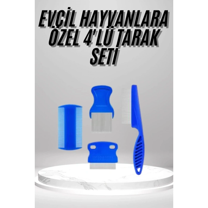 USLUCAN ALIŞVERİŞ 4lü Bit Evcil Hayvan Tarak Seti Kedi Köpek Bit Tarak Seti Pire Tarağı