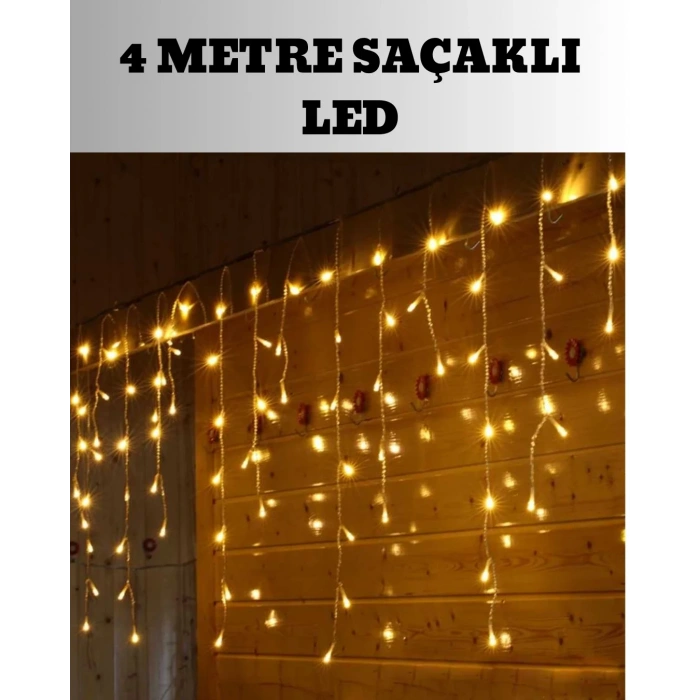 USLUCAN ALIŞVERİŞ 4 Metre Şelale Led Işık Perdesi Dekoratif