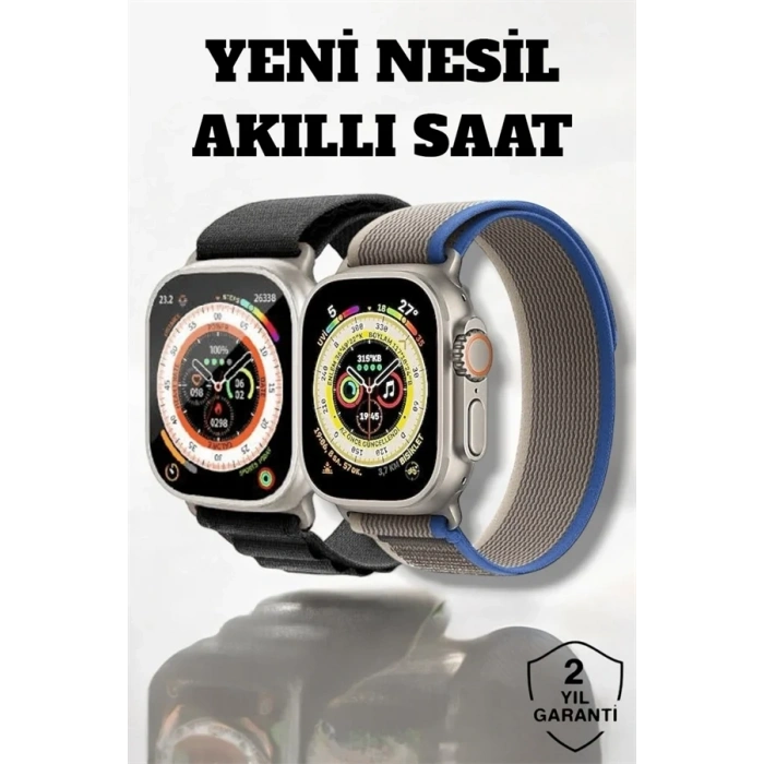 USLUCAN ALIŞVERİŞ 49MM Ekranlı, Kan Basıncı ve Adımsayar Özellikli Bluetooth Akıllı Saat