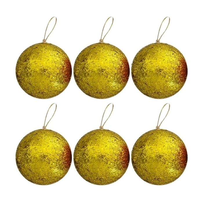 USLUCAN ALIŞVERİŞ 5cm Simli Strafor Top Ağaç Süsü 6lı Gümüş