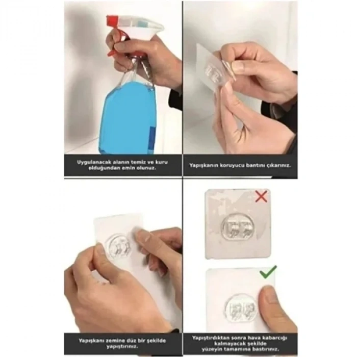 USLUCAN ALIŞVERİŞ 6lı Yapışkanlı Kapı Arkası Askı