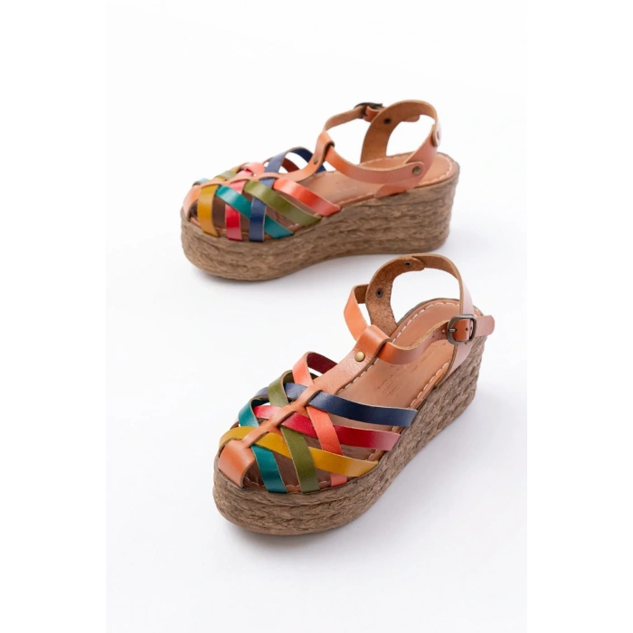 USLUCAN ALIŞVERİŞ 684-02 Taba Multi Ortopedik Hakiki Deri Dolgu Kadın Sandalet