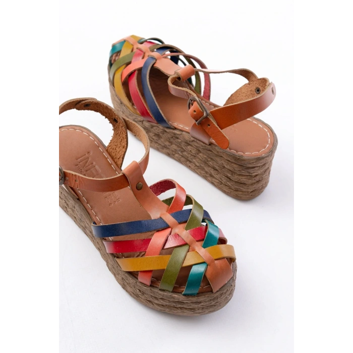 USLUCAN ALIŞVERİŞ 684-02 Taba Multi Ortopedik Hakiki Deri Dolgu Kadın Sandalet