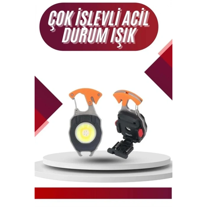USLUCAN ALIŞVERİŞ 7 Modlu Mini Led Lamba Anahtarlık USB Şarjlı Kamp İçin Taşınabilir