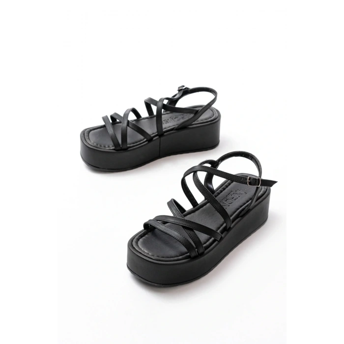 USLUCAN ALIŞVERİŞ 861-1029 Siyah Dolgu Kadın Sandalet