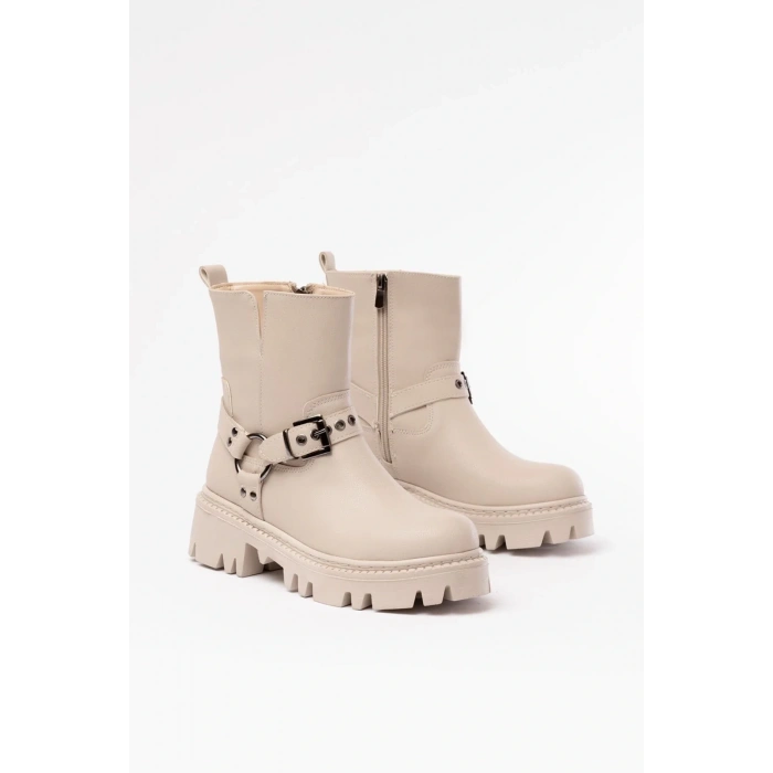 USLUCAN ALIŞVERİŞ 868-2015 Bej Fermuarlı Günlük Kadın Bot