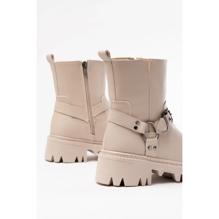 USLUCAN ALIŞVERİŞ 868-2015 Bej Fermuarlı Günlük Kadın Bot