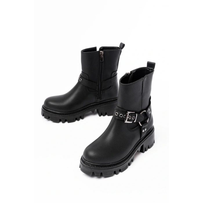 USLUCAN ALIŞVERİŞ 868-2015 Siyah Fermuarlı Günlük Kadın Bot