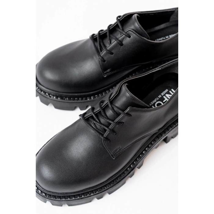 USLUCAN ALIŞVERİŞ 868-754 Siyah Bağcıklı Günlük Yüksek Tabanlı Loafer Ayakkabı