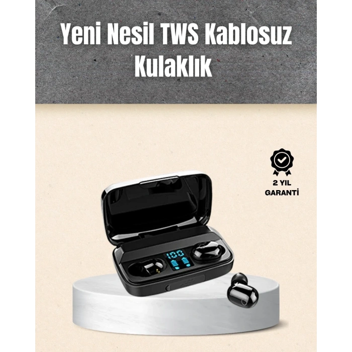 USLUCAN ALIŞVERİŞ A10s TWS Ergonomik Bluetooth Kulaklık Uzun Pil Ömürlü