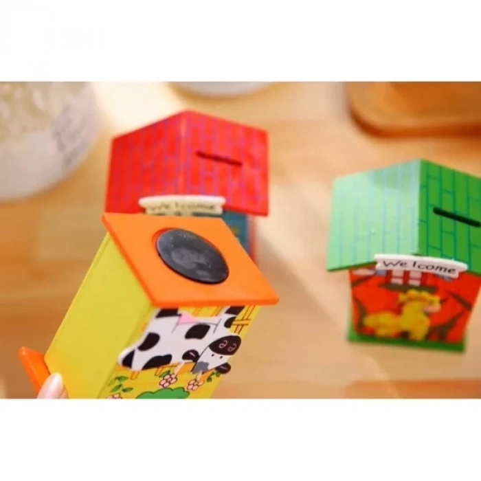 USLUCAN ALIŞVERİŞ Ahşap Ev Tasarımlı Kumbara