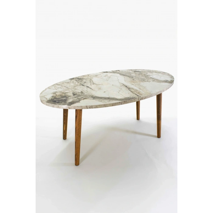 USLUCAN ALIŞVERİŞ Ahşap Torna Elips Orta Sehpa