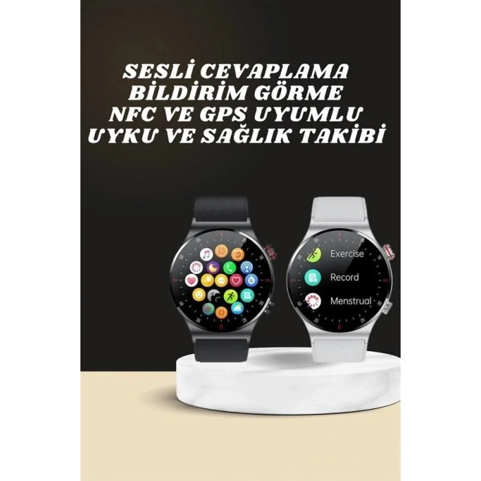 USLUCAN ALIŞVERİŞ Akıllı Saat Amoled Ekran Bluetooth Bağlantılı Sesli Görüşme Nabız Ölçer