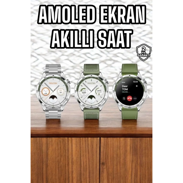 USLUCAN ALIŞVERİŞ Akıllı Saat Sesli Görüşme Titreşimli Nabız Sensörlü Spor Modları