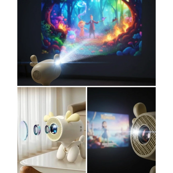 USLUCAN ALIŞVERİŞ Android Sistemli 4K Projeksiyon 36W Dolby Sesli