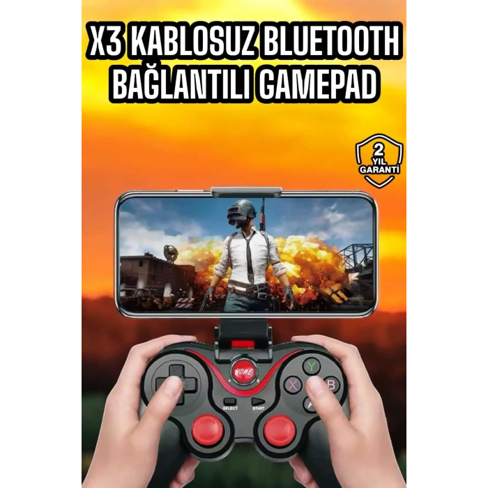 USLUCAN ALIŞVERİŞ Android Uyumlu Gamepad X3 Game Stick Oyun Kolu Bluetooth Bağlantılı