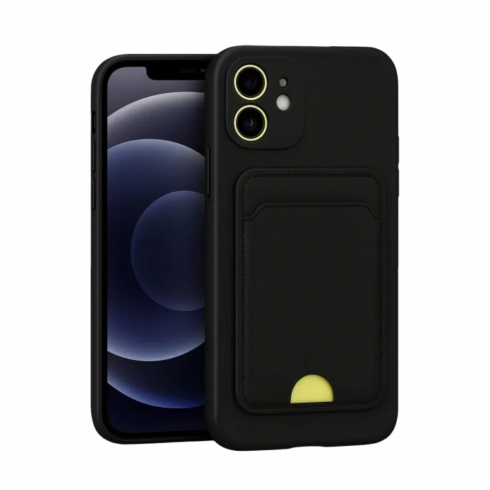 USLUCAN ALIŞVERİŞ Apple iPhone 11 Kılıf Kelvin Kartvizitli Silikon - Siyah