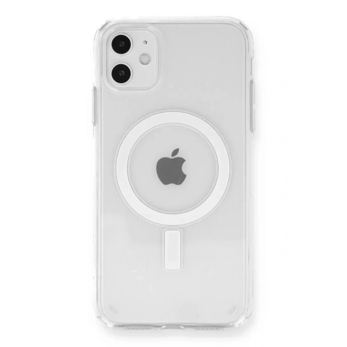 USLUCAN ALIŞVERİŞ Apple iPhone 11 Kılıf Magneticsafe Şeffaf Silikon - Şeffaf