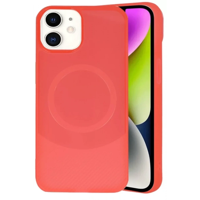 USLUCAN ALIŞVERİŞ Apple iPhone 11 Kılıf Maya Karbon Kapak - Kırmızı