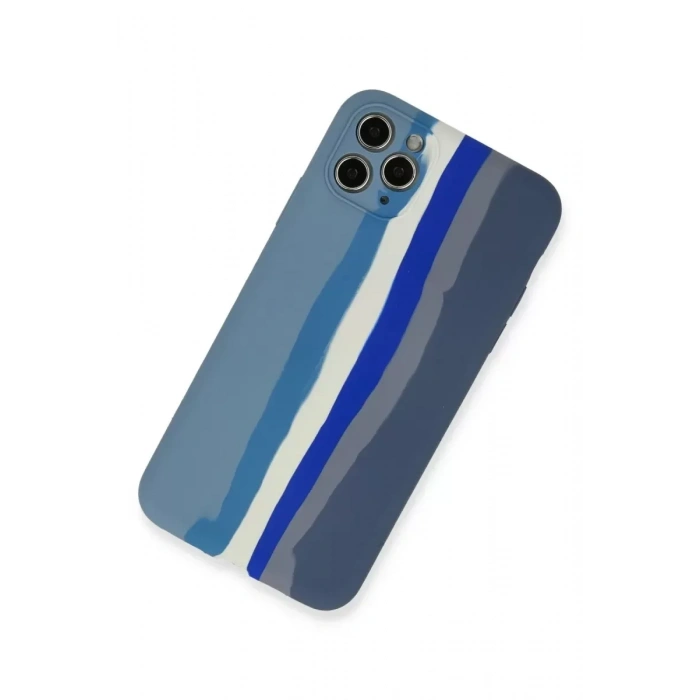 USLUCAN ALIŞVERİŞ Apple iPhone 11 Pro Kılıf Ebruli Lansman Silikon - Mavi-Gri