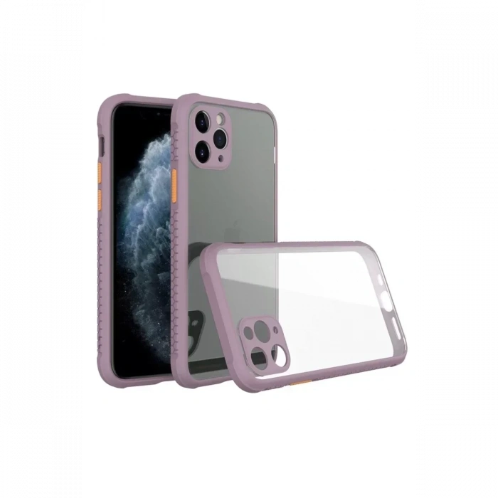 USLUCAN ALIŞVERİŞ Apple iPhone 11 Pro Kılıf Miami Şeffaf Silikon - Açık Mor