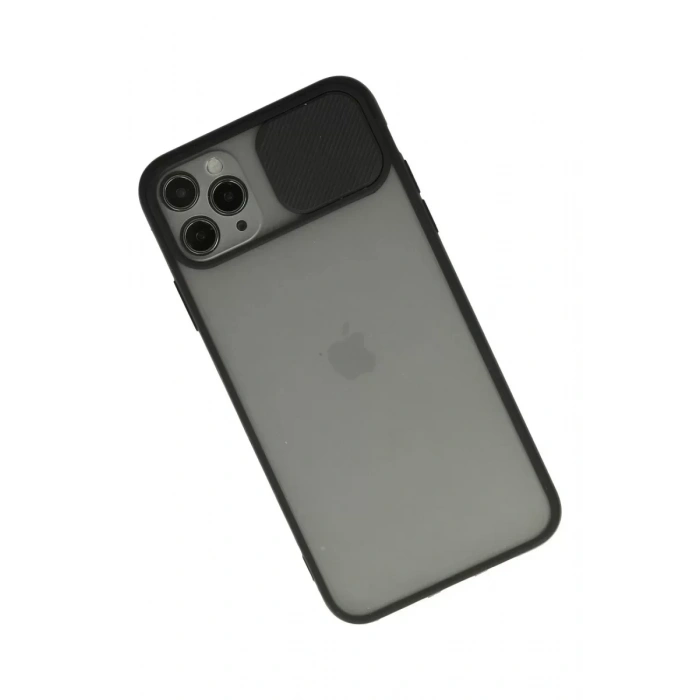 USLUCAN ALIŞVERİŞ Apple iPhone 11 Pro Kılıf Palm Buzlu Kamera Sürgülü Silikon - Siyah