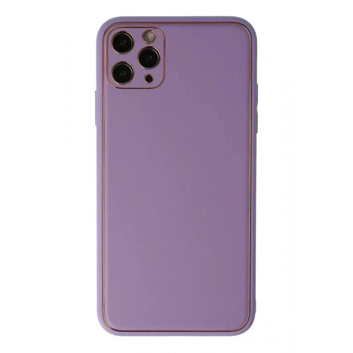 USLUCAN ALIŞVERİŞ Apple iPhone 11 Pro Max Kılıf Coco Deri Silikon Kapak - Lila