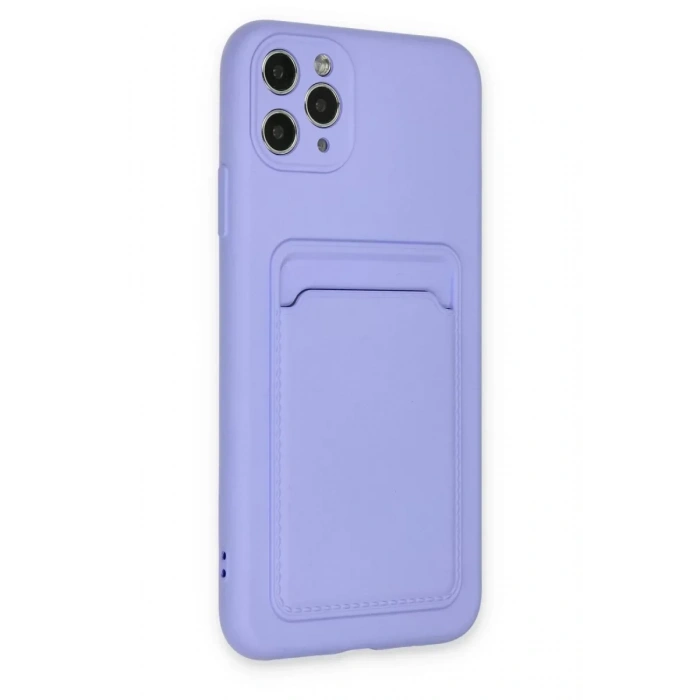USLUCAN ALIŞVERİŞ Apple iPhone 11 Pro Max Kılıf Kelvin Kartvizitli Silikon - Lila