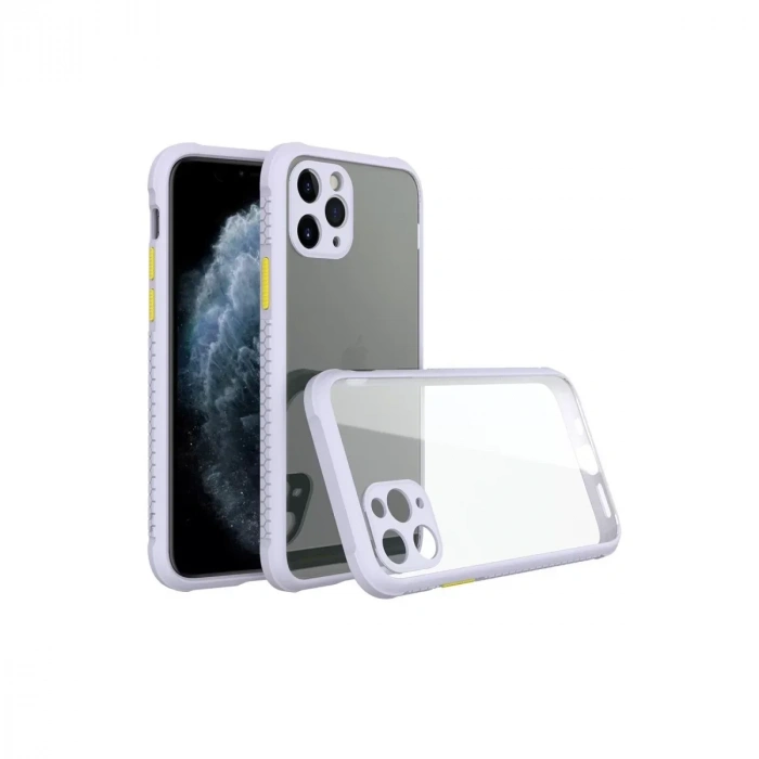 USLUCAN ALIŞVERİŞ Apple iPhone 11 Pro Max Kılıf Miami Şeffaf Silikon - Lila