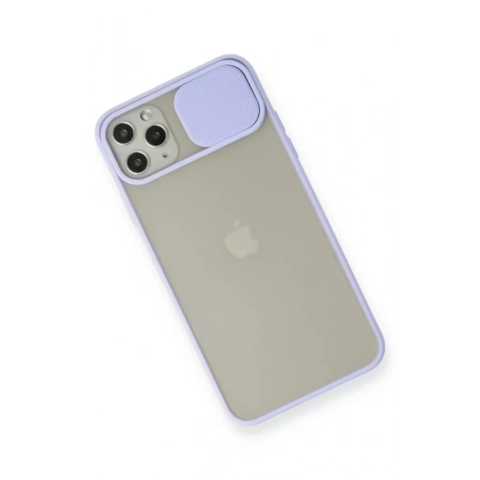 USLUCAN ALIŞVERİŞ Apple iPhone 11 Pro Max Kılıf Palm Buzlu Kamera Sürgülü Silikon - Lila