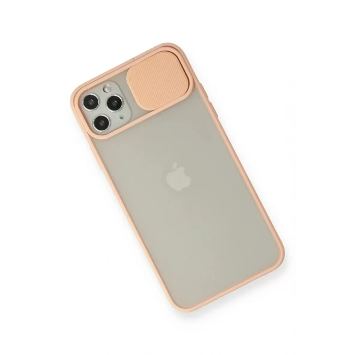 USLUCAN ALIŞVERİŞ Apple iPhone 11 Pro Max Kılıf Palm Buzlu Kamera Sürgülü Silikon - Pembe