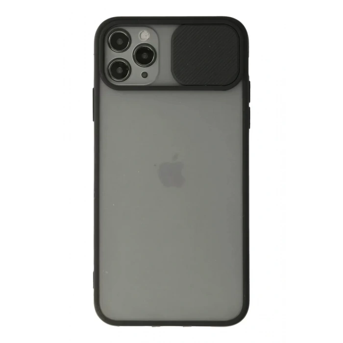 USLUCAN ALIŞVERİŞ Apple iPhone 11 Pro Max Kılıf Palm Buzlu Kamera Sürgülü Silikon - Siyah