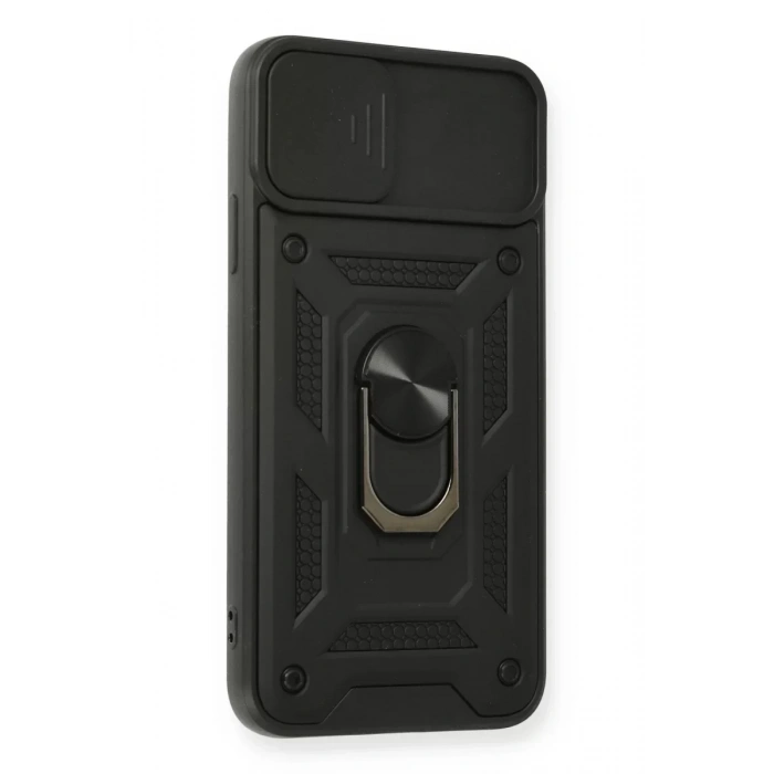 USLUCAN ALIŞVERİŞ Apple iPhone 11 Pro Max Kılıf Pars Lens Yüzüklü Silikon - Siyah