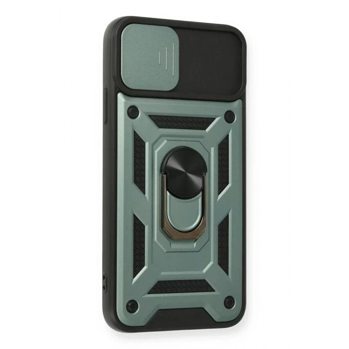 USLUCAN ALIŞVERİŞ Apple iPhone 11 Pro Max Kılıf Pars Lens Yüzüklü Silikon - Yeşil