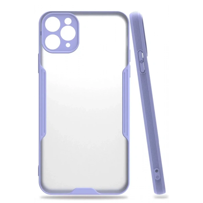 USLUCAN ALIŞVERİŞ Apple iPhone 11 Pro Max Kılıf Platin Silikon - Lila