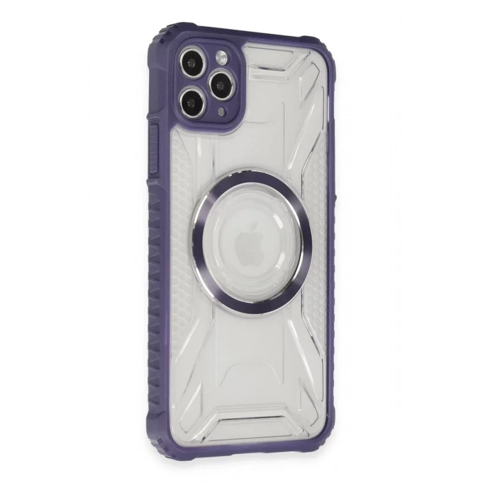 USLUCAN ALIŞVERİŞ Apple iPhone 11 Pro Max Kılıf Prag Magneticsafe Kapak - Derin Mor
